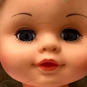 Vintage Doll Face with Blue Eyes